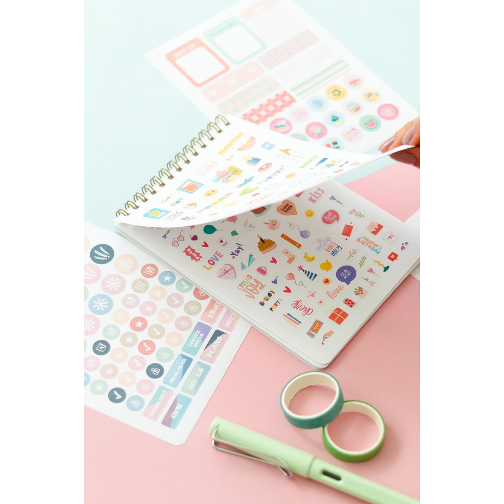 Sticker Book 828 Adet Renkli Etiket Defteri