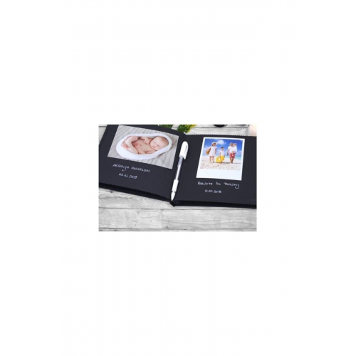 Kendin Yap Siyah Anı Defteri Beyaz Kalem