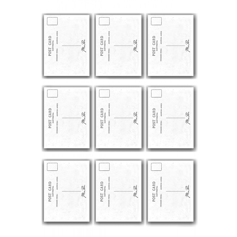 9 lu Simli Yılbaşı Kartpostal Seti Yeniyıl 9 Lu Kardan Adam Noel Baba Nostalji