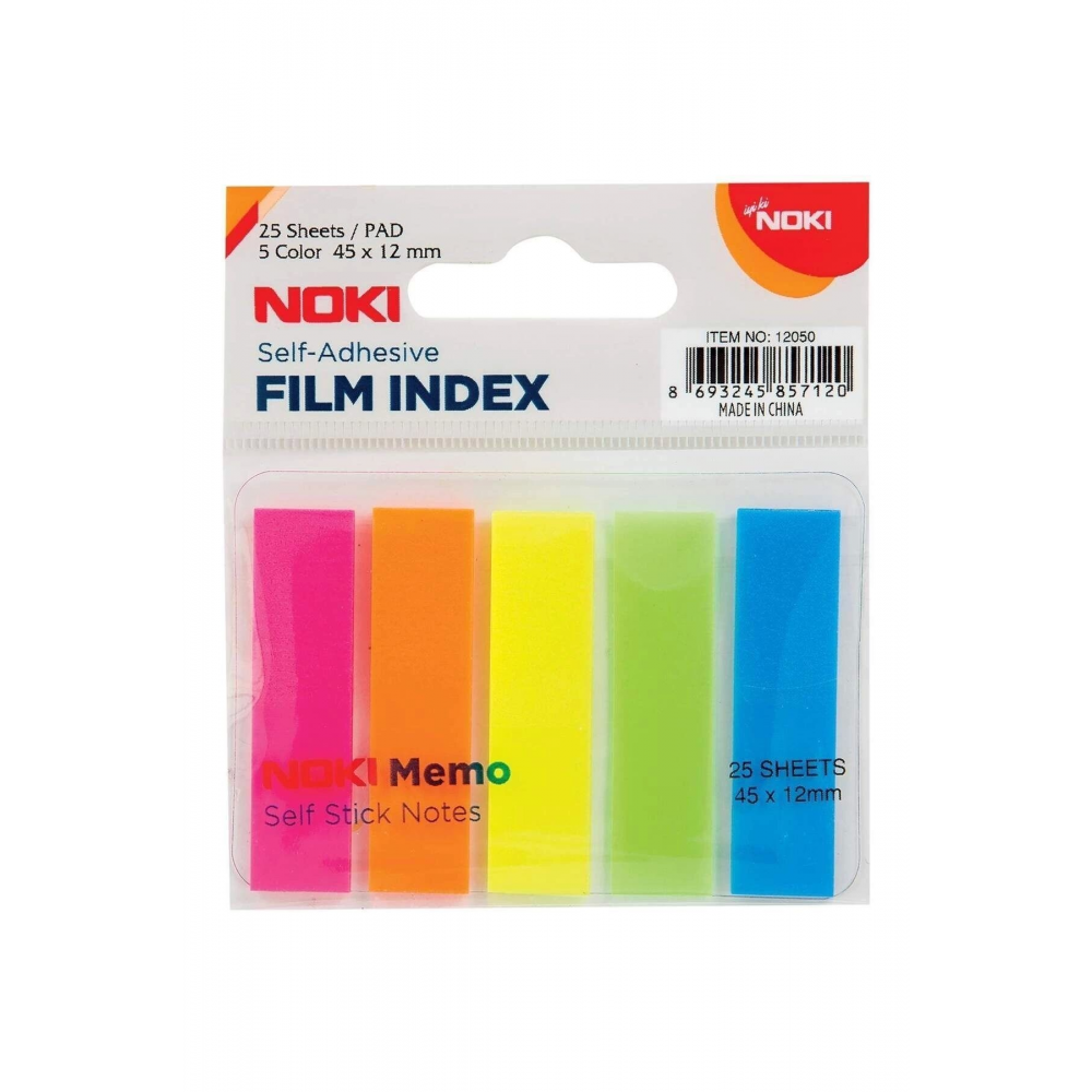 Memo Film Index 5 Renk 12x45mm 25 Yp. 12050 Yapışkan Notluk