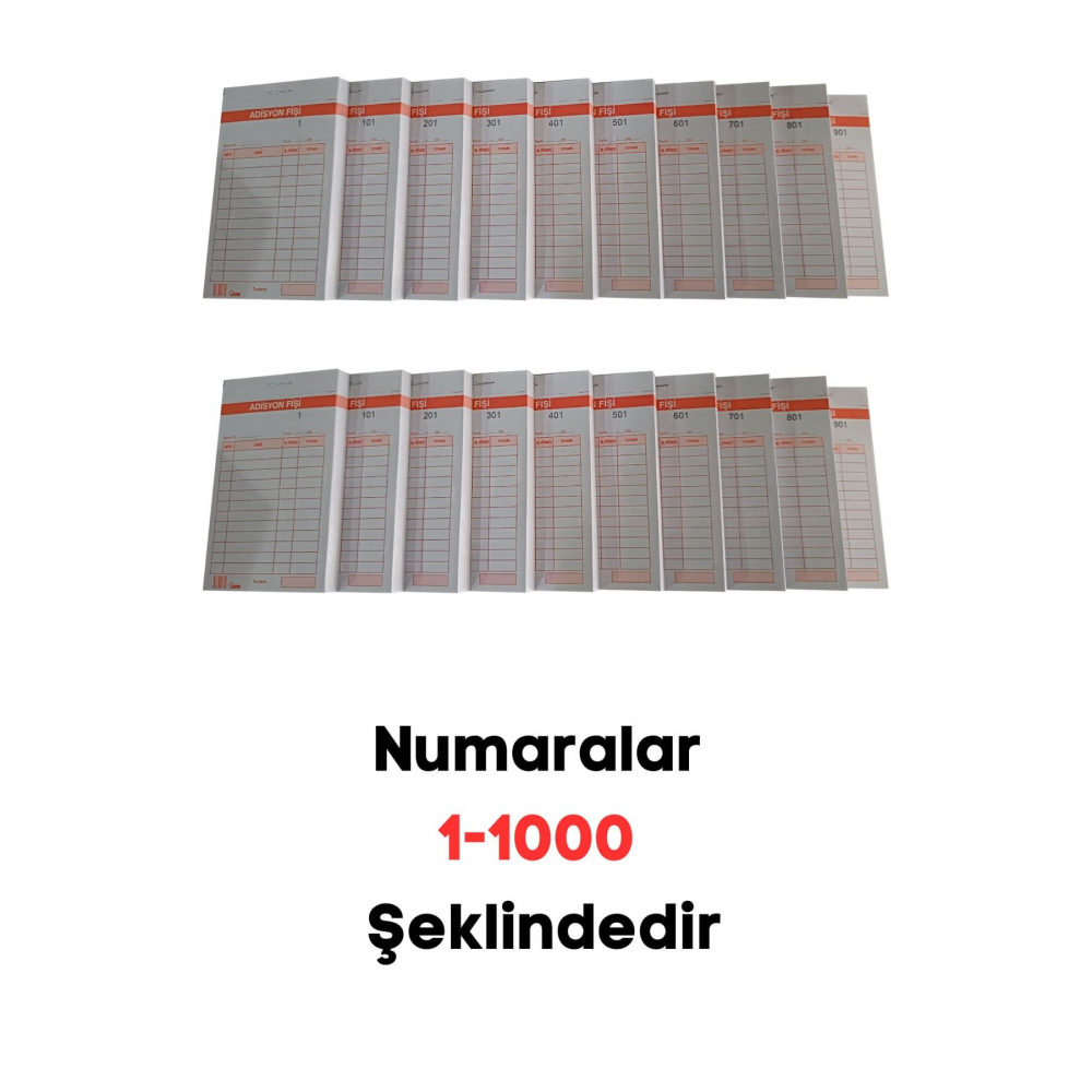 Adisyon Fişi 7,5 Cm.x12 Cm.(garson) Tek Nüsha 1.hamur 70 Gr (20 Li Paket)