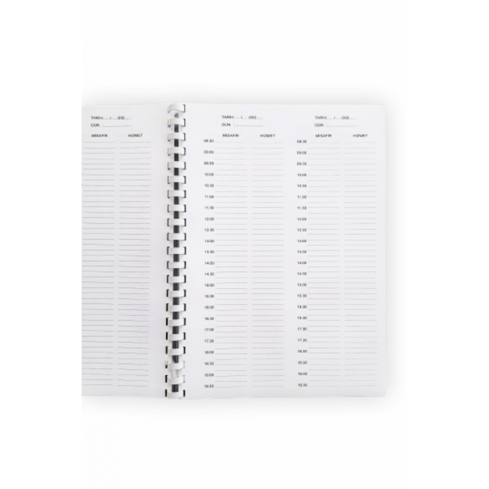 Kuaför Randevu Defteri - 380 Günlük - 95 Yaprak - Çift Yön Baskılı - Geniş Yazma Alanlı
