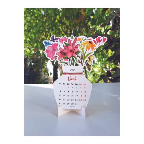 2025 Çiçekli Masa takvimi ( vazodaki çiçekler )