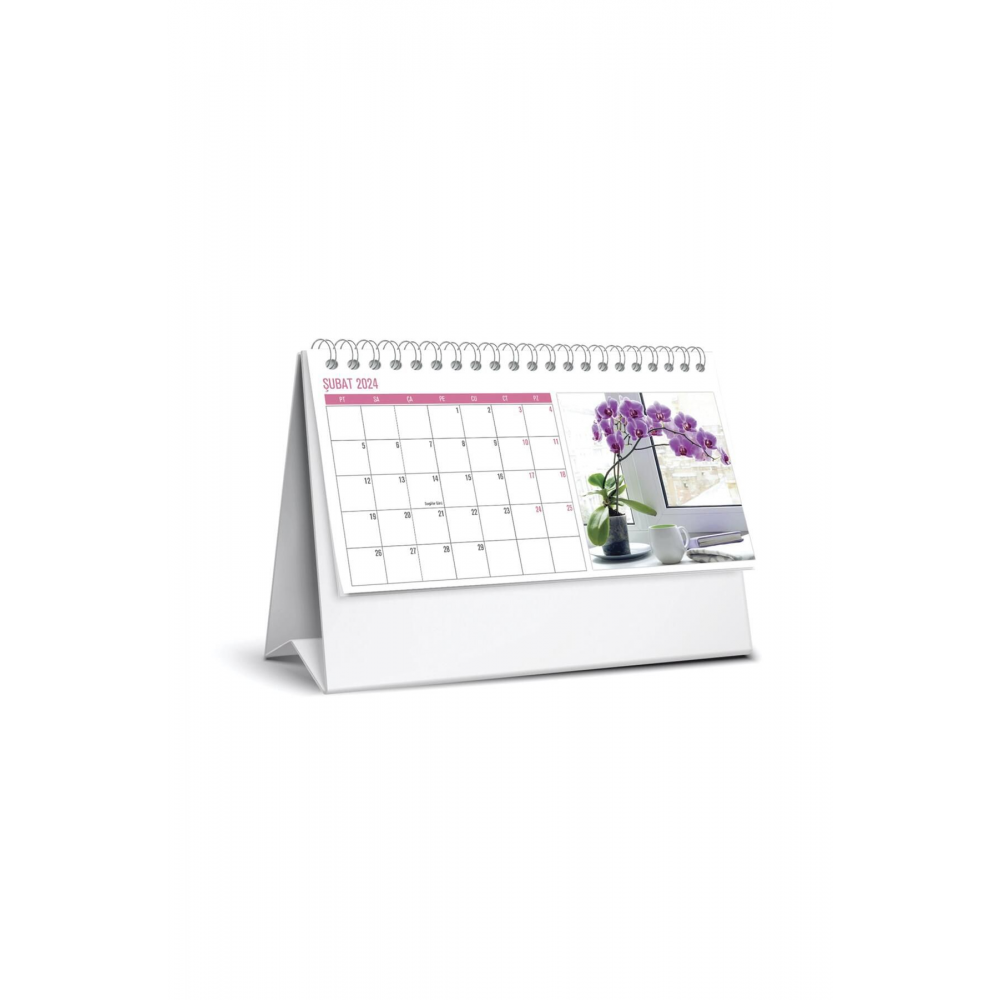 Keskin Color 2024 Karton Üçgen Masa Takvim Çiçek MTK-803