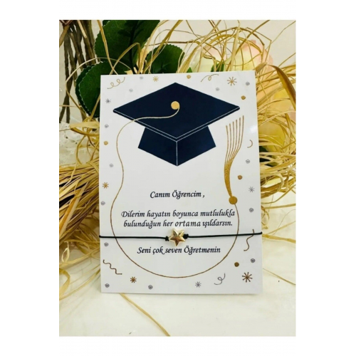 10 Adet Okul Mezuniyet Hediyesi Yıldız Bileklik - Karne Hediyesi - Şans Bilekliği -