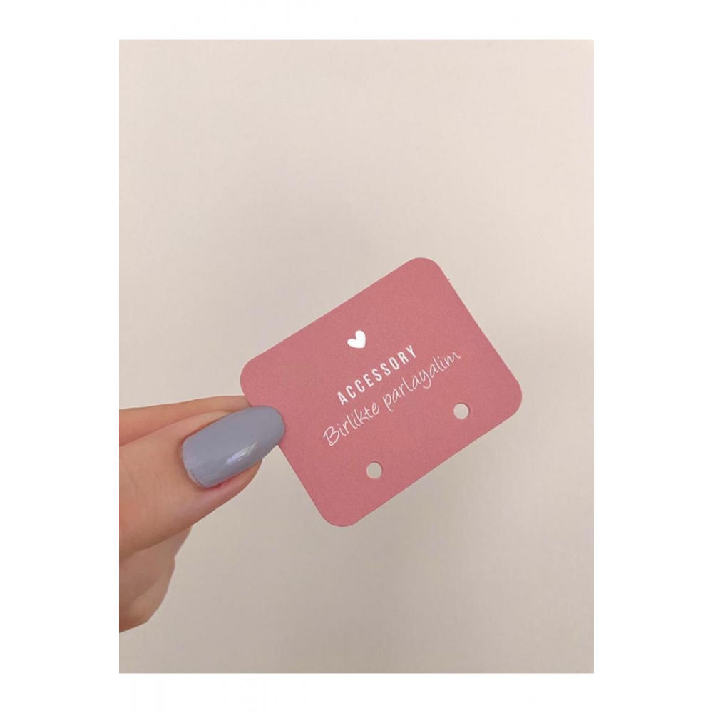 Pembe takı kartı - 5x4 cm - 50 adet