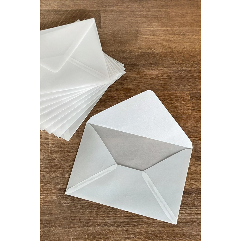 12 Adet 13*18 Cm Aydınger Şeffaf Transparan Zarf Davetiye Zarfı Düğün Davetiyeleri Ve El Sanatları