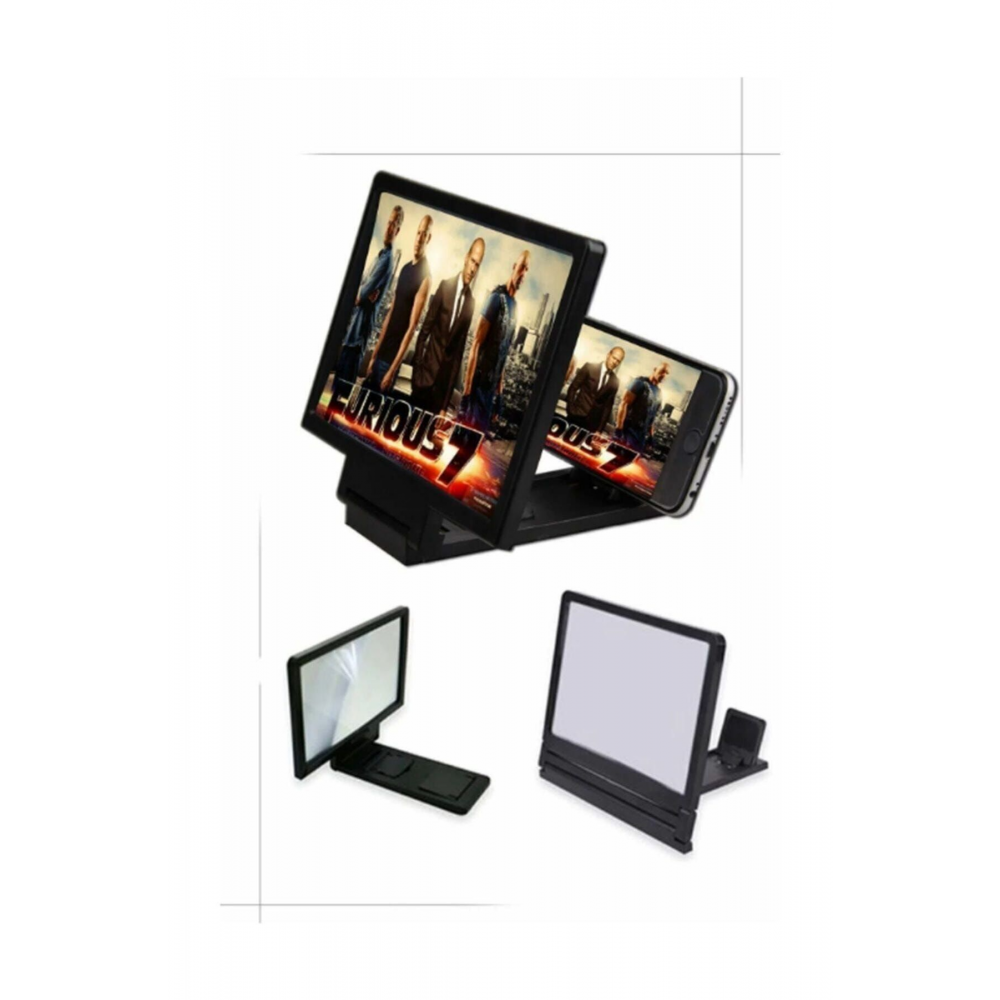 Büyük Boy Ekran Büyüteci 3d Siyah Telefon Projeksiyonu Telefon Ekran Büyütücü