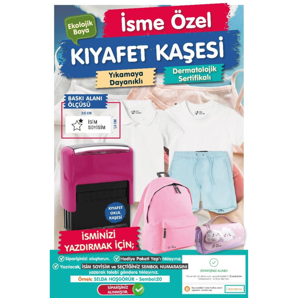 Kıyafet Kaşesi Okul Kaşesi -t533
