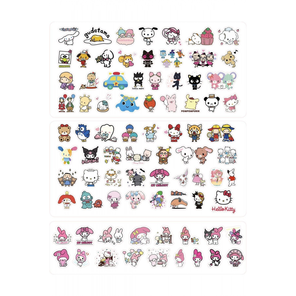Büyük Sanrio Sticker Set Hello Kitty Kuromi 17 Sayfa 425'den Fazla Sticker Etiket