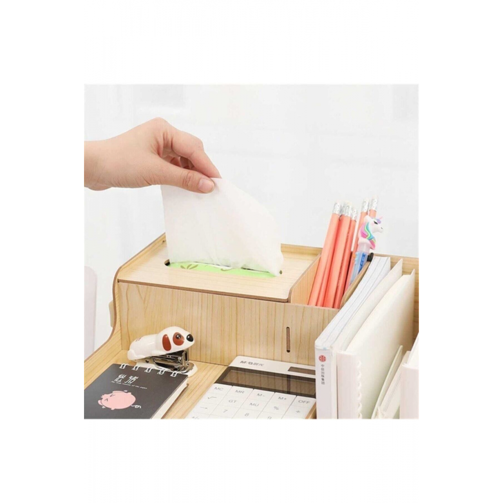 Creative Masaüstü Kalemlik Organizer Evrak Raflı Ve Peçetelik Bölümlü Pratik Masa Üstü Düzenleyici