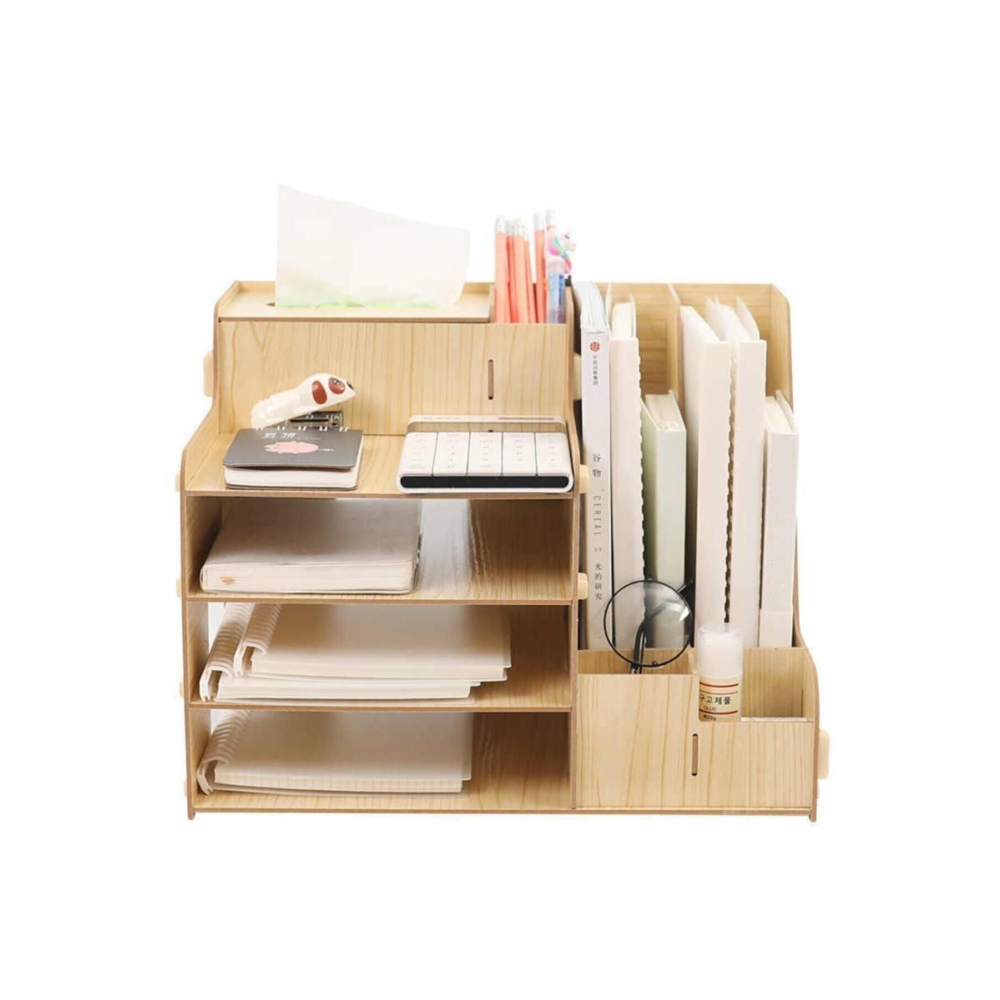 Creative Masaüstü Kalemlik Organizer Evrak Raflı Ve Peçetelik Bölümlü Pratik Masa Üstü Düzenleyici
