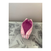 Pembe Beyaz Iri Kareli Kalemlik Boy Makyaj Çantası Ölçüleri 21-7-6cm Dir