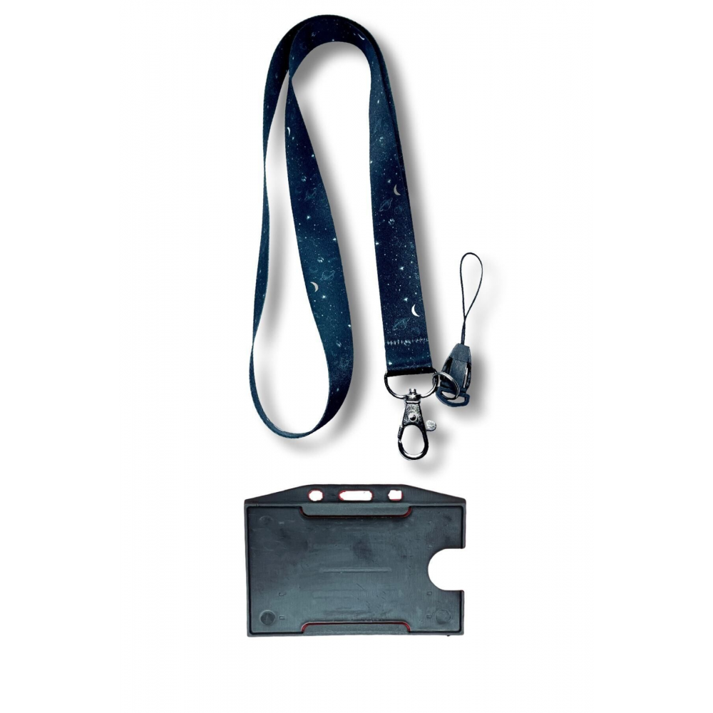 Galaksi Takım Yıldızı Boyun Ipi Ve Siyah Yatay Kartlık