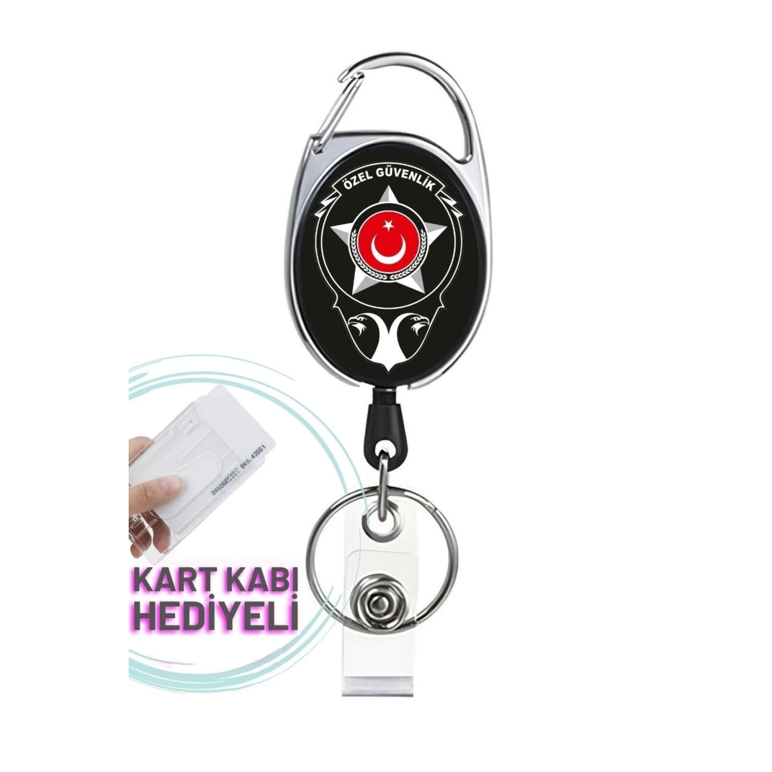 Özel Güvenlik Premium Çelik Kasa Yoyo Yaka Kartlık