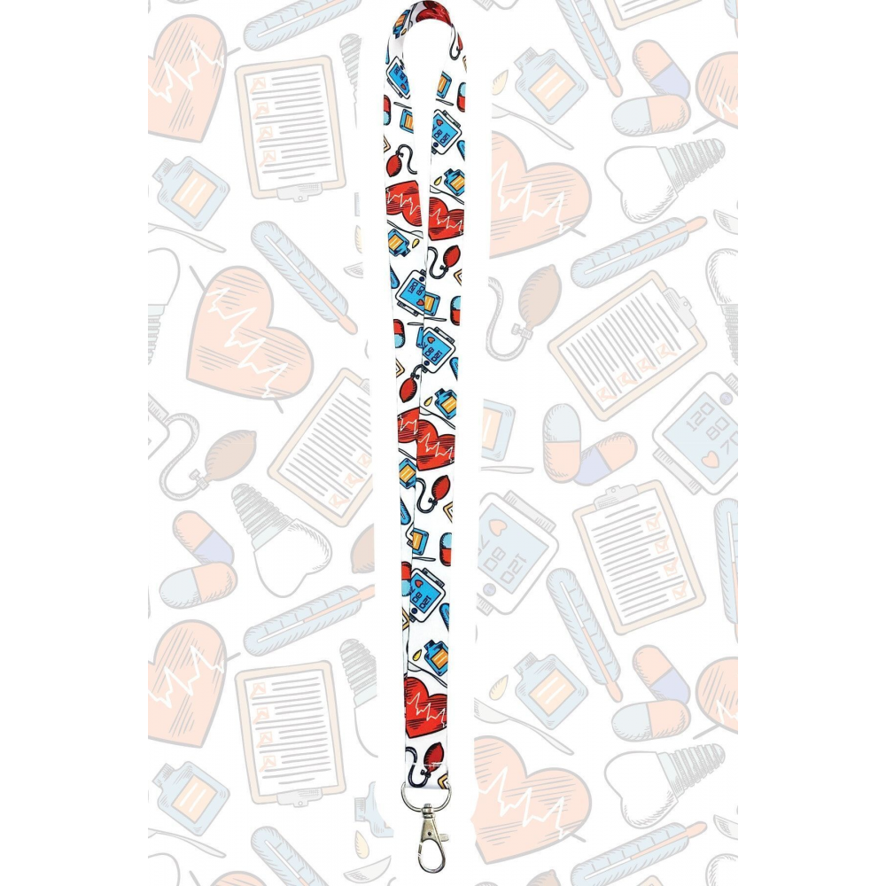 Kalp Atışı Desenli Boyun Askı Ipi