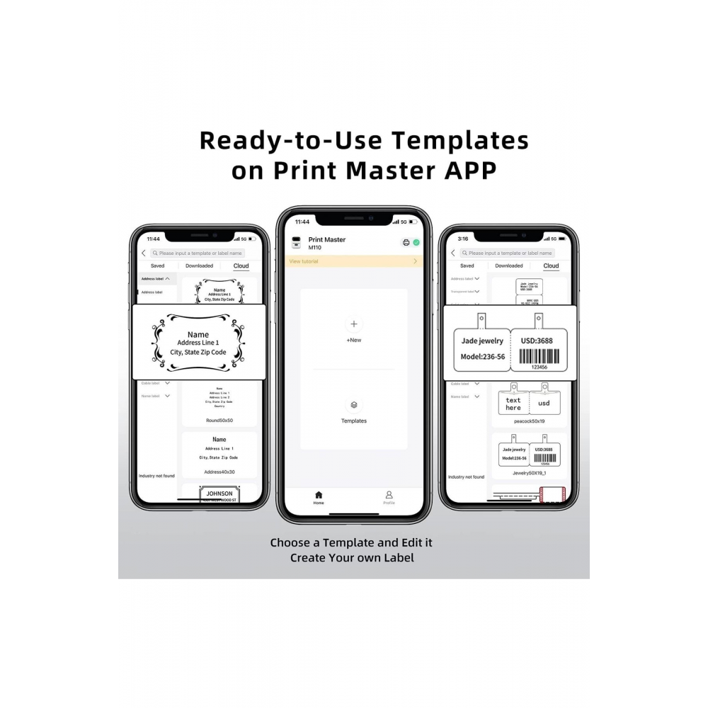 M110 Etiket Makinesi Kablosuz Taşınabilir Siyah Android/tablet pc Şarjlı Türkiye Garantili