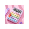 Renkli Çok Şirin 12 Hane Mekanik Hesap Makinası Büyük Ekranlı 4 Fonksiyonlu Ev Ofis Okul Mo
