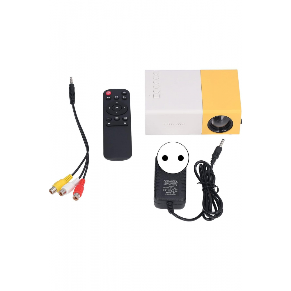 Taşınabilir Mini Film Projektörü, 24?60 inç Büyük Ekranlı TFT LCD Ekran 1920x1080 Çözünürlük USB ile