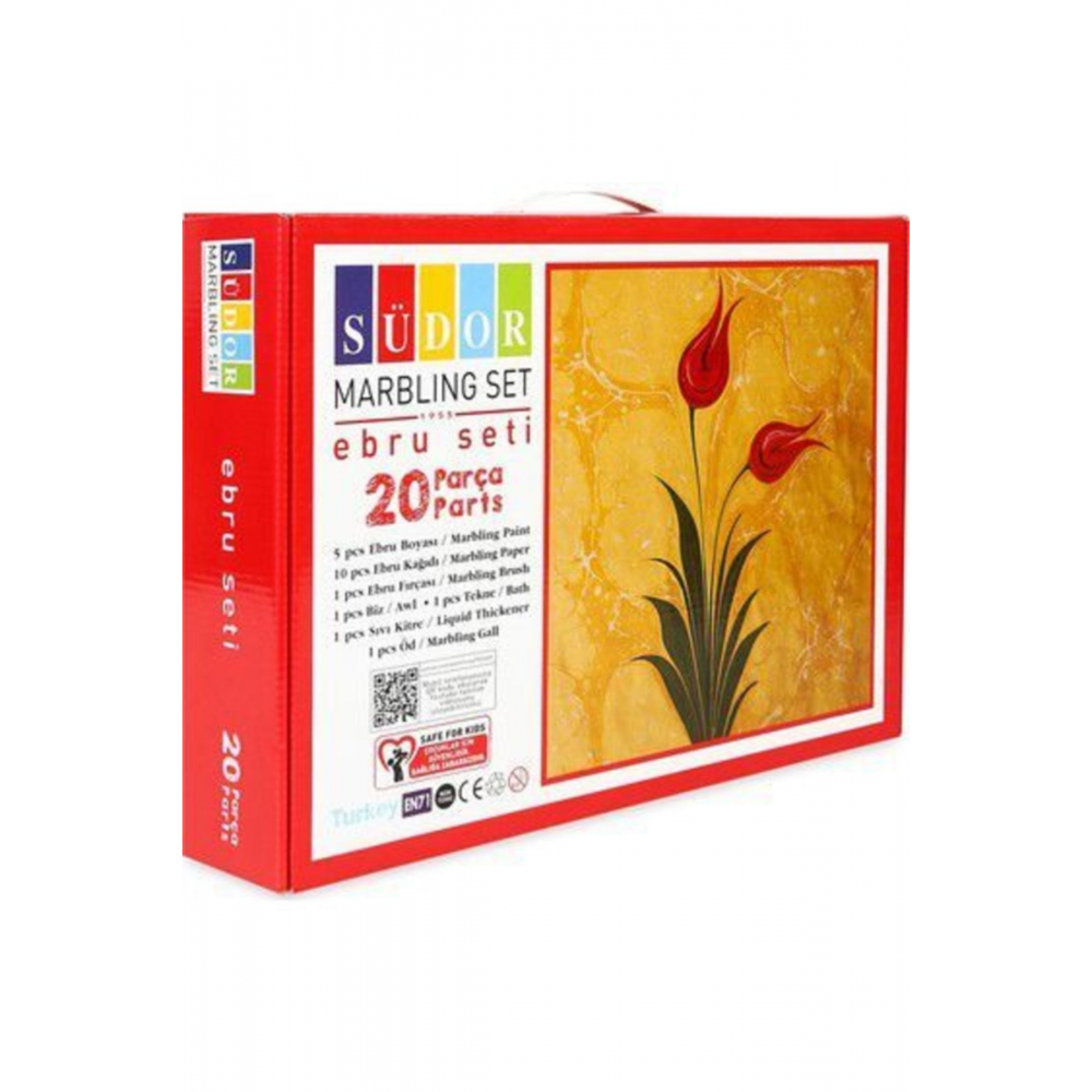 20 Parça Ebru Seti Ebru Sanatı Hobi Seti Eğitici Marblıng Sanatsal Set