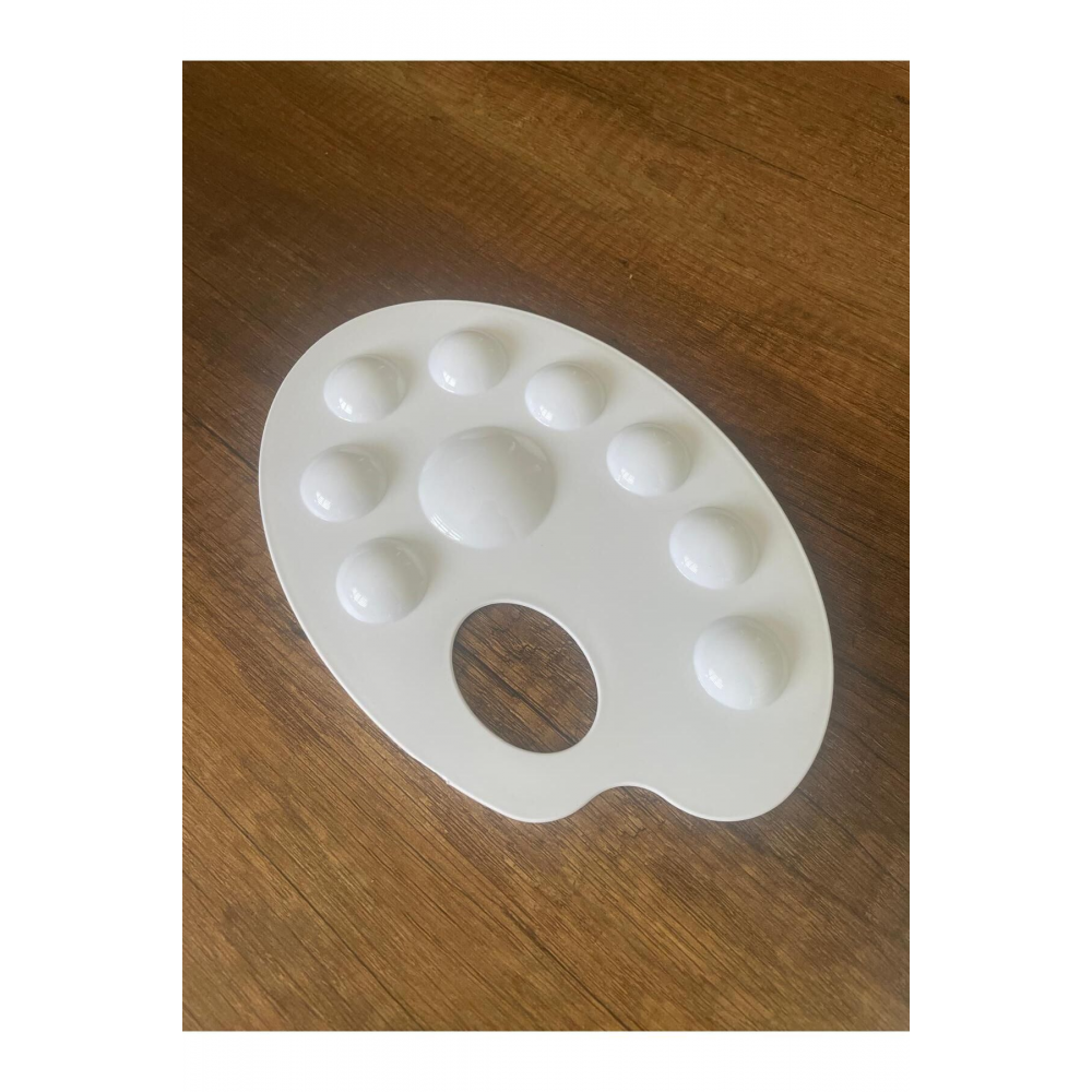 RESİM PALETİ  beyaz 9 gözlü plastik palet