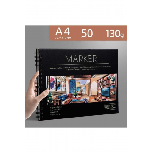 Marker Kalem Uyumlu Çizim Defteri Arkaya Geçirmez Pad 50 Yaprak Opak Kağıt,anime,manga,illüstrasyon