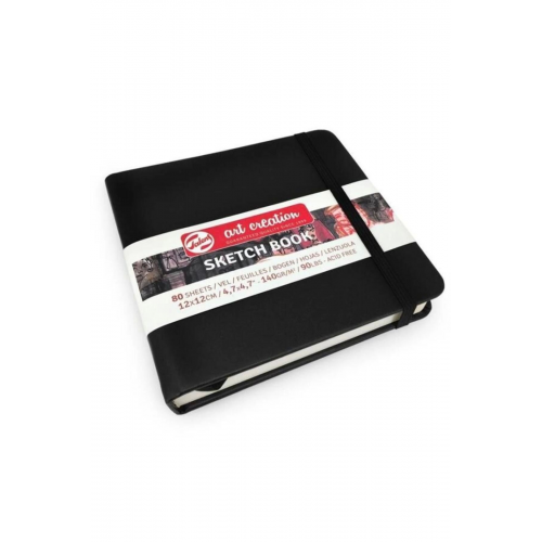 Talens Art Creation Sketch Book 12x12cm 140g 80yp Sert Kapak Eskiz Defteri Siyah / 9314004m