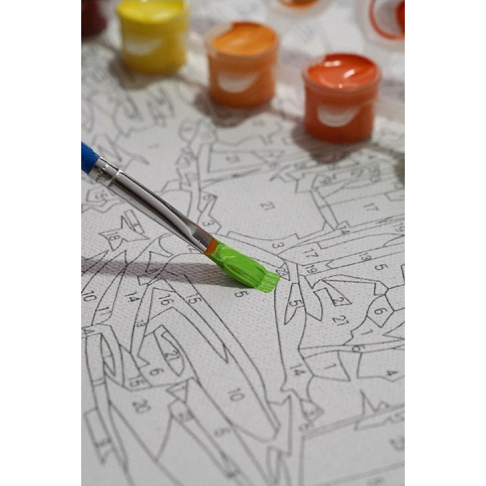 Sayılarla Boyama Tuval Seti Fırça Boya Dahil (çıtalı) 40x50 Cm - Deniz Evler