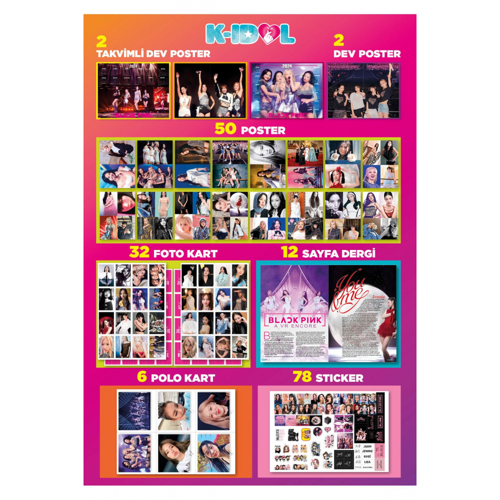 Kıdol Blackpink - 2024.01 Takvim Poster Hediyeli