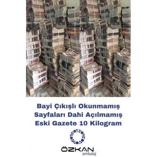 Bayi Çıkışlı Tertemiz Okunmamış Eski Gazete 10 Kg