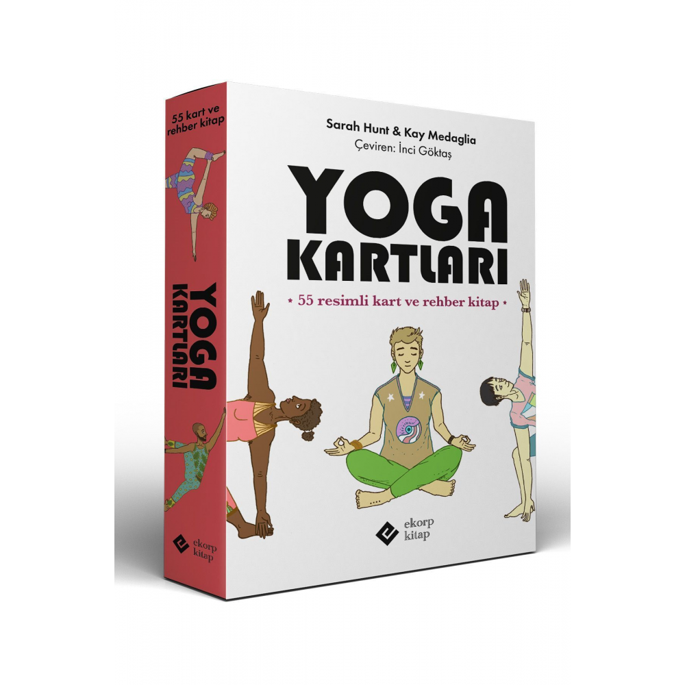 Yoga Kartları - 55 Kartlık Deste ve Rehber Kitapçık - 45 Poz ve 10 Seri Kartı - 10x15cm - Mat Tarot
