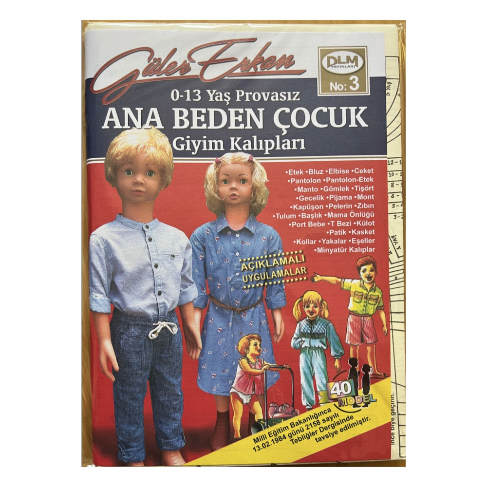 0-13 Yaş Provasız Ana Beden Çocuk Giyim Kalıpları