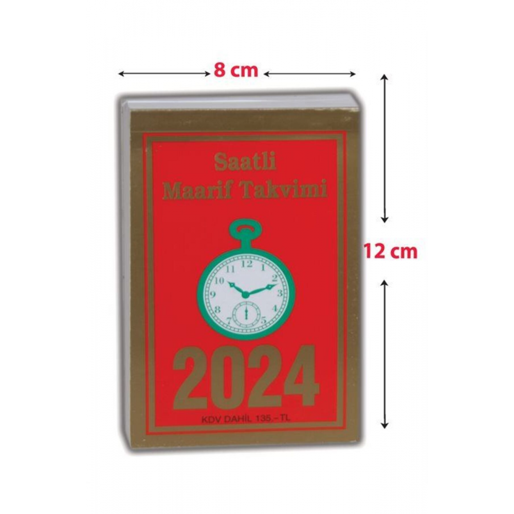 2024 Küçük Boy Saatli Maarif Takvimi ve Atatürk Renkli Çizim Görselli Arka Karton (Kod:16) & 8 x ...