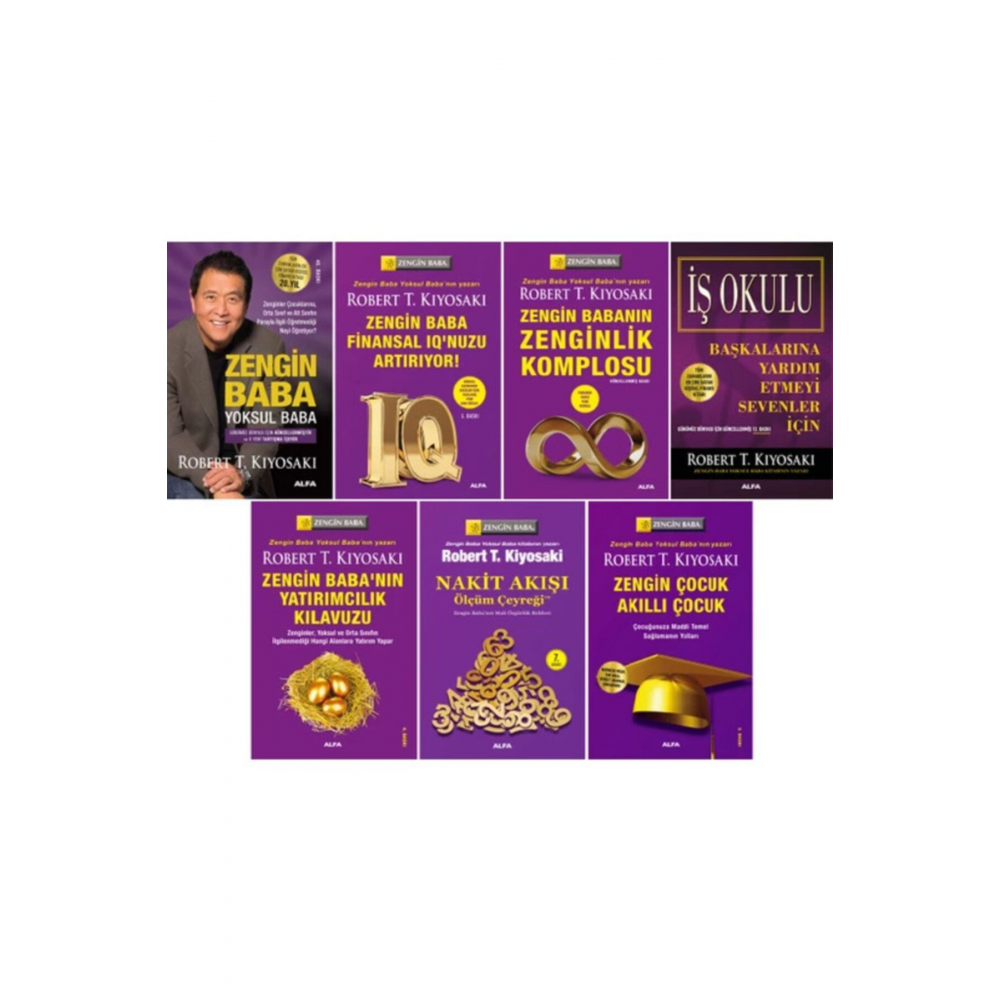 Robert T. Kiyosaki 7 Kitap Set - Zengin Baba Yoksul Baba -Yatırımcılık Kılavuzu - Zenginlik Komplosu
