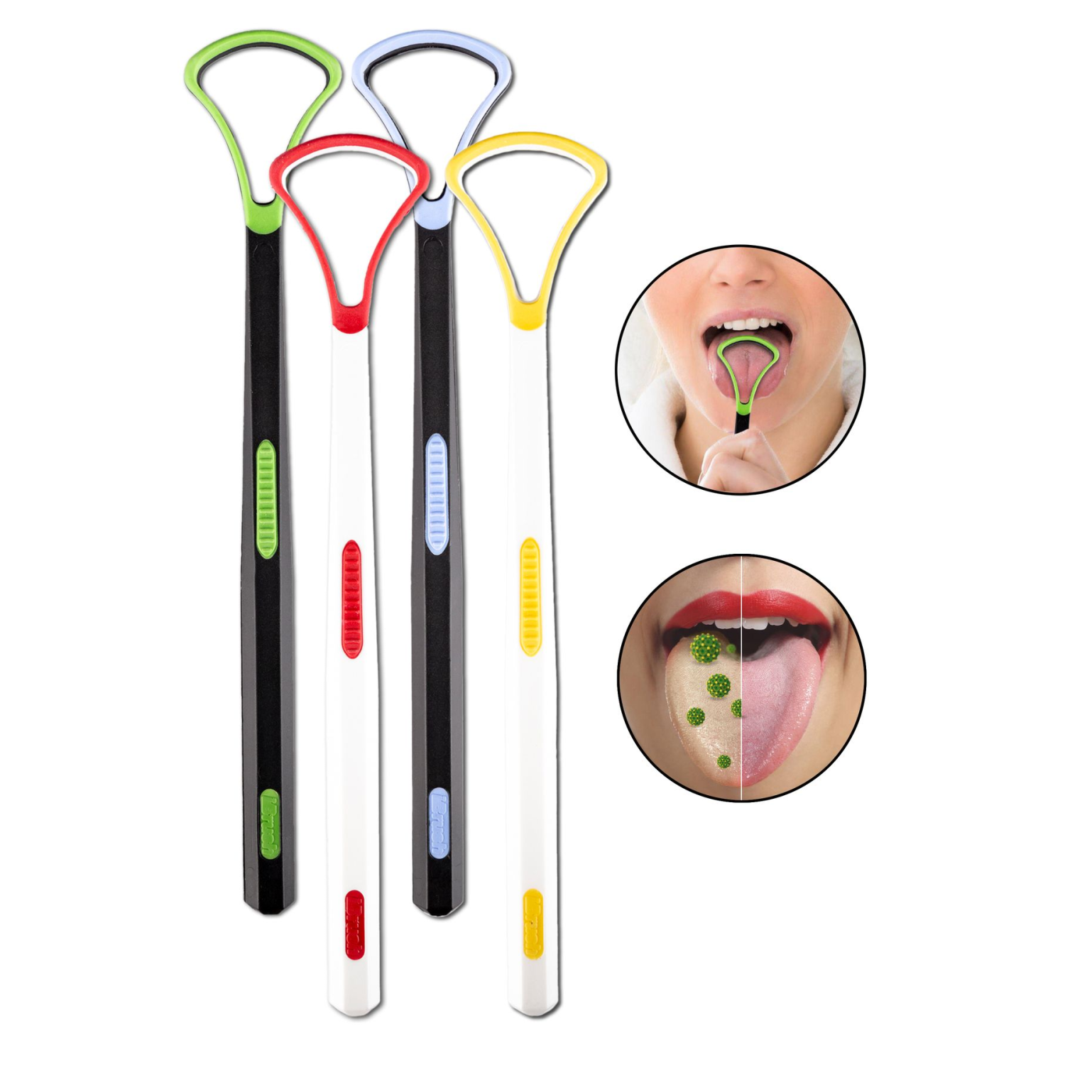 Dil Temizleme Seti 4lü Dil Sıyırıcı Dil Temizleyici Hijyenik Silikon Uçlu Dil Temizleme Çubuğu
