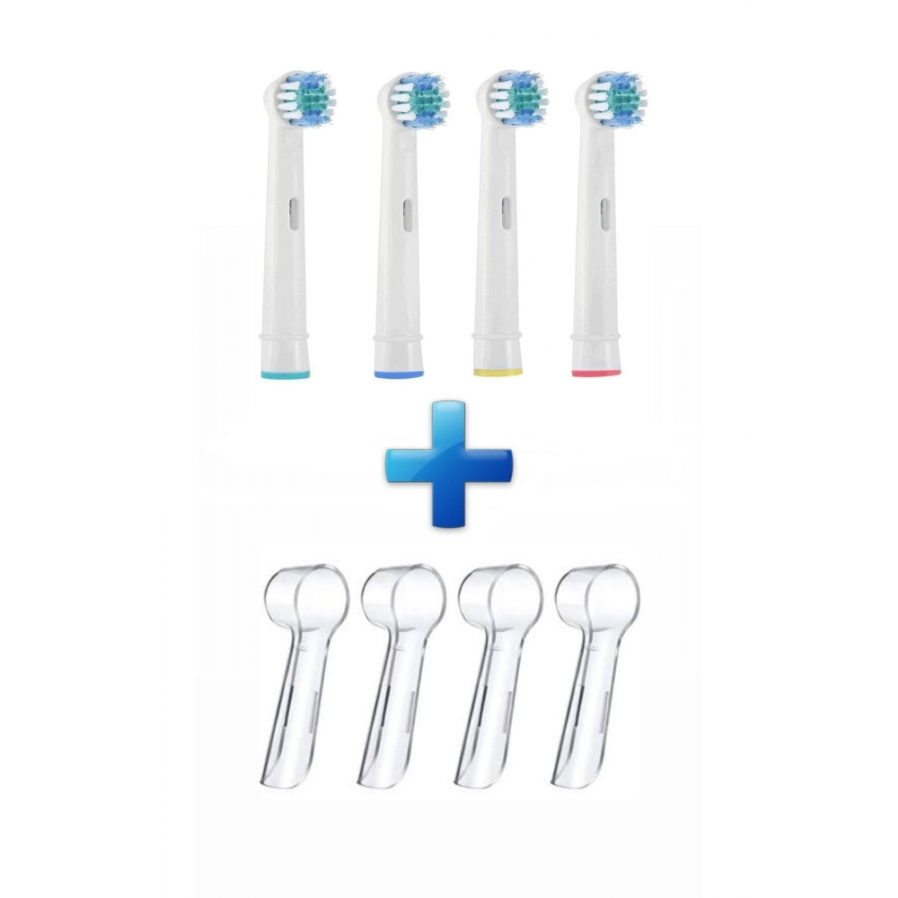 Oral B Uyumlu Şarjlı Ve Pilli Fırça Yedek Başlığı 4 Kapak Hediyeli