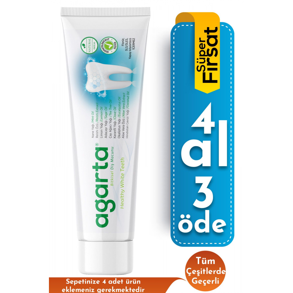 Doğal Bitki Özlü Florürsüz Beyazlatıcı Diş Macunu 100 Ml/130 gr