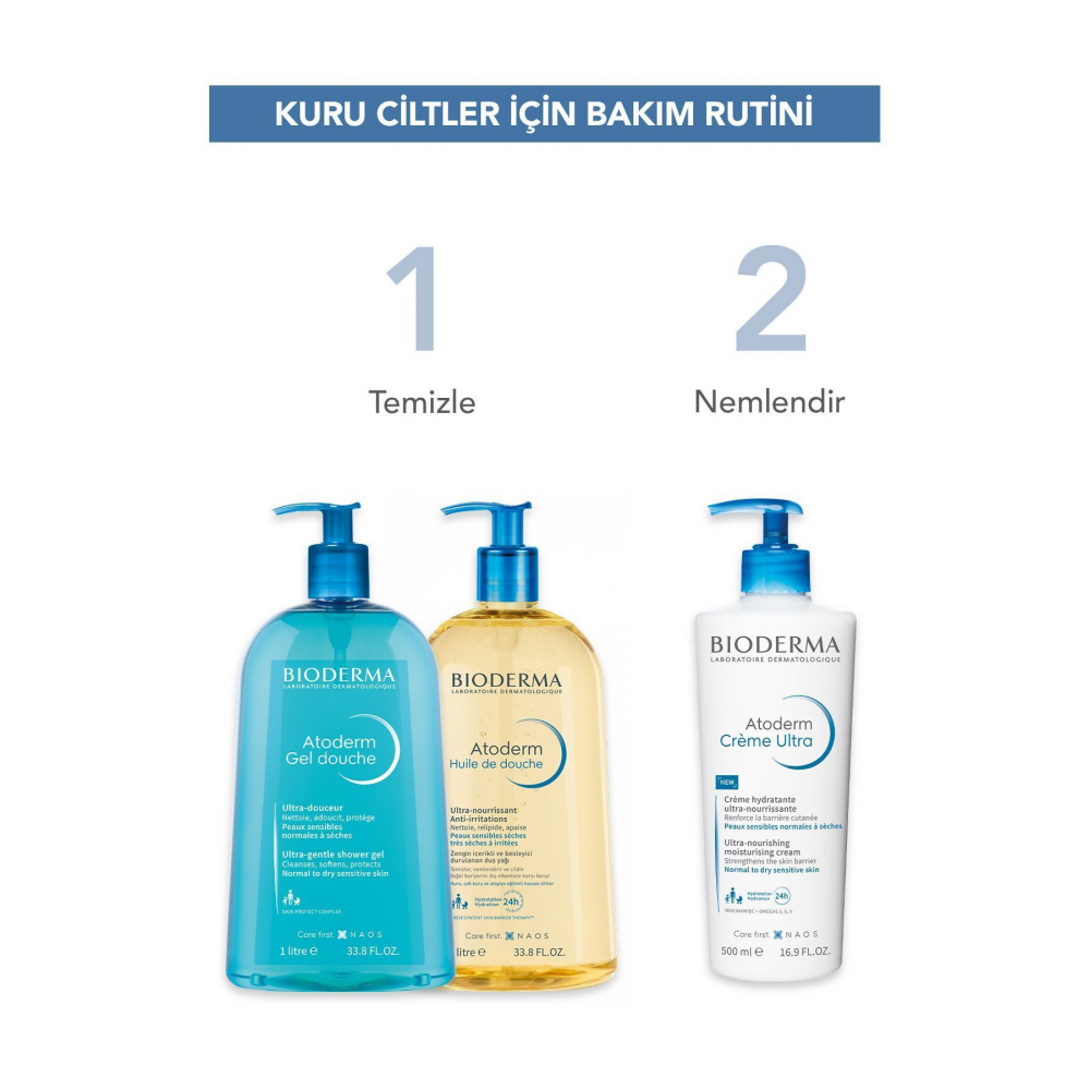 Atoderm Shower Oil Kuru Ciltler Için Nemlendirici Duş Yağı 1lt