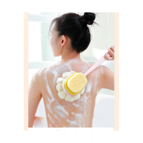 2'si 1 arada kıl ve lif kabağı ile duş vücut fırçası Uzun Saplı Sırt Fırçası