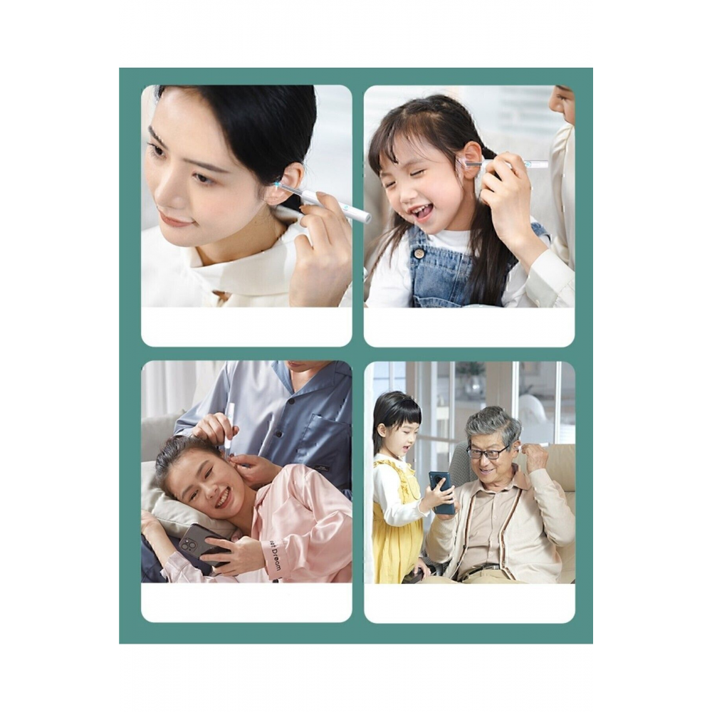 Kameralı Endoskopik Kulak Temizleme Cihazı - Yumuşak Silikon Uçlu Tasarım