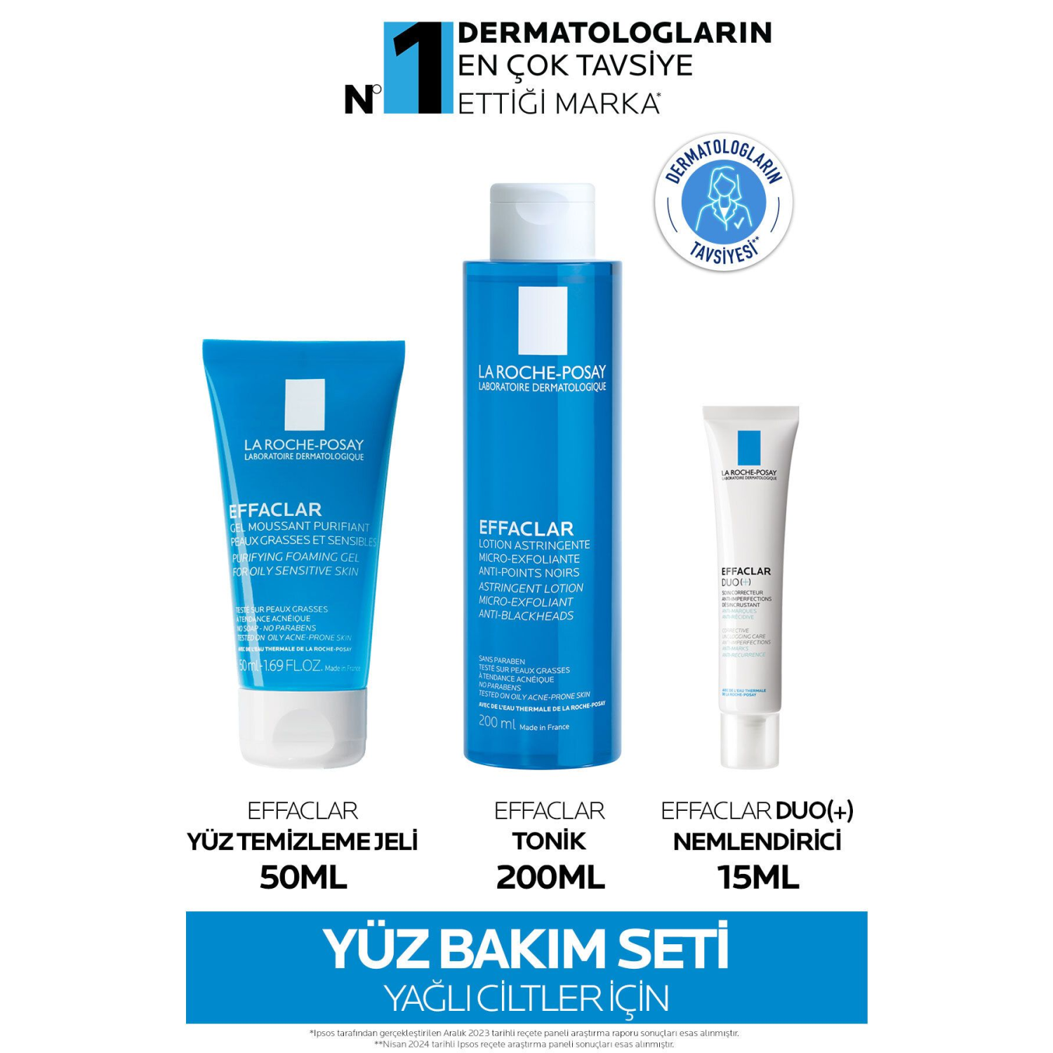 Effaclar Yağlı ve Sivilceye Eğilim Gösteren Ciltler için Sivilce Karşıtı Cilt Bakım Seti