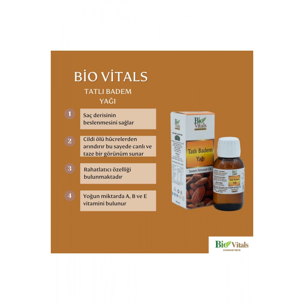Biovitals Tatlı Badem Yağı 50 ml