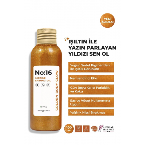 No:16 Mucizevi Işıltılı Saç Ve Vücut Bakım Yağı 100 Ml - Parıltılı Nemlendirici Bakım