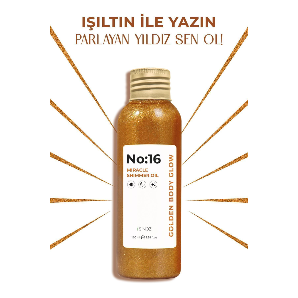 No:16 Mucizevi Işıltılı Saç Ve Vücut Bakım Yağı 100 Ml - Parıltılı Nemlendirici Bakım