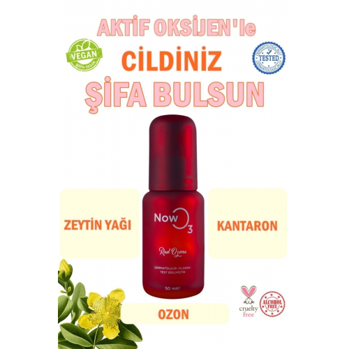 Red Ozone 50 Ml Aktif Oksijen, Ozon, Zeytin Yağı, Ve Kantaron Çiçek Özü Cildinize Ozon Etki