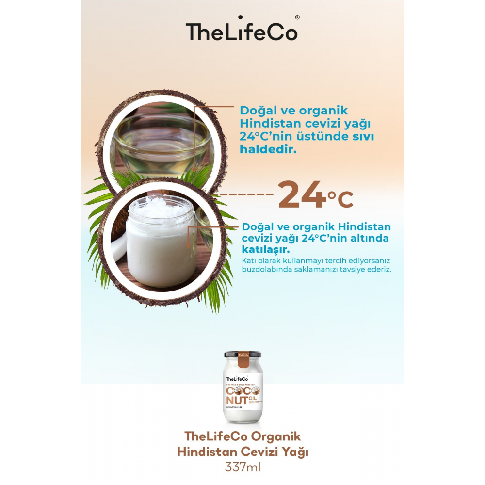 Organik, Soğuk Sıkım Hindistan Cevizi Yağı 337 Ml (vegan)