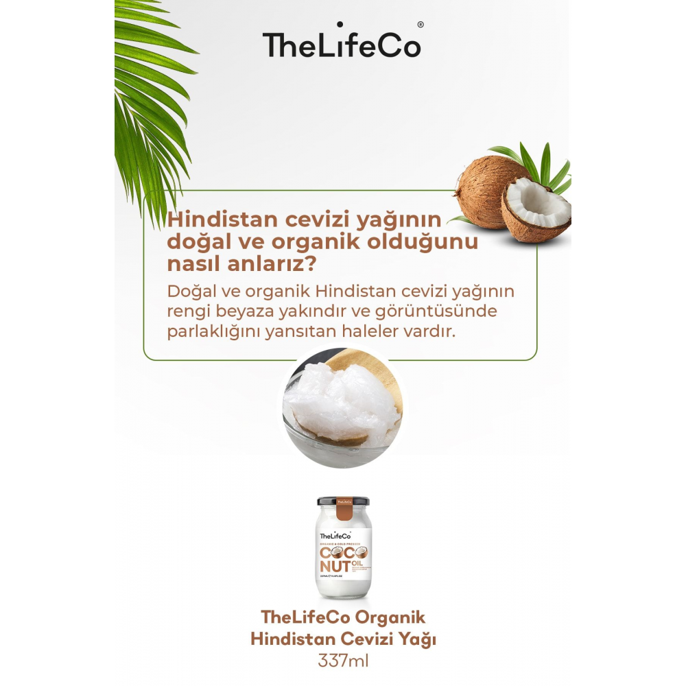 Organik, Soğuk Sıkım Hindistan Cevizi Yağı 337 Ml (vegan)