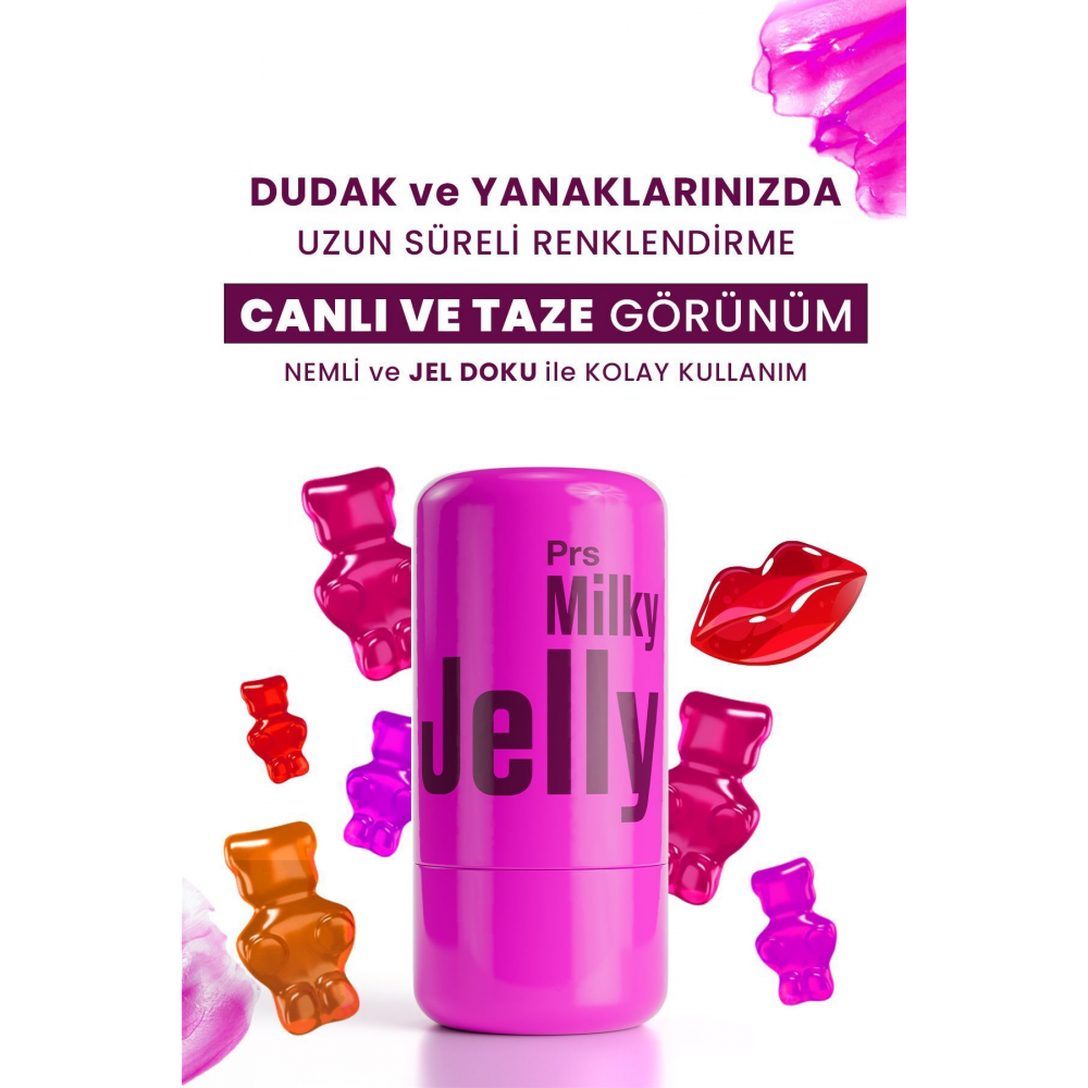 Milky Jelly Doğal Görünüm Dudak ve Yanak Renklendirici Allık Böğürtlen (Berry) 5 GR