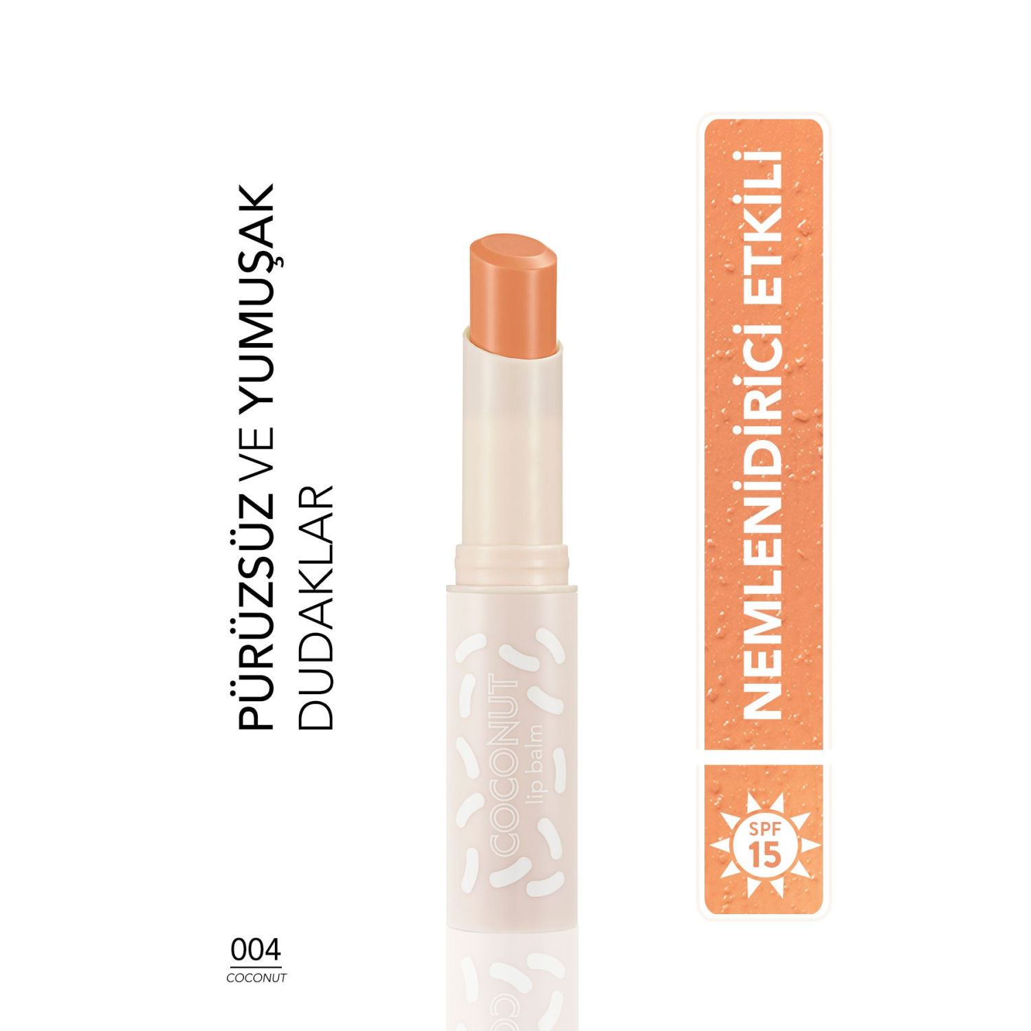 Shea Ve Kakao Yağı Içeren Renkli Dudak Nemlendiricisi (H. CEVİZİ)-lip Balm-004 Coconut-8690604555390