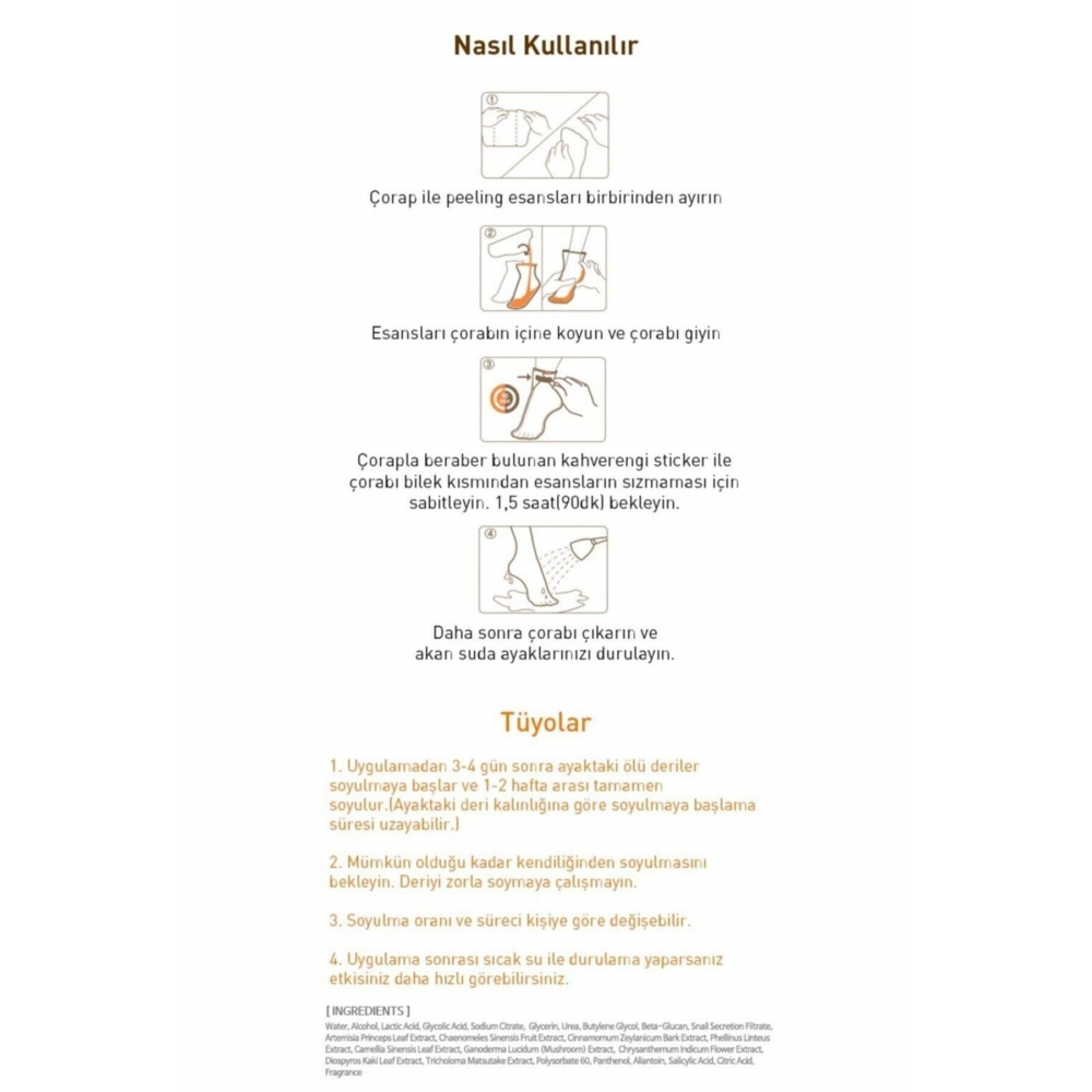 Ayak Soyucu Çorap Ölü Derileri Soyan Ayak Çorabı Peeling Maskesi